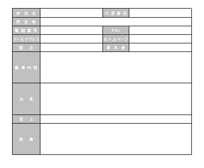 会社概要 会社経歴書 会社案内 の書き方 作り方 書式 様式 フォーマット 雛形 ひな形 見本 例 テンプレート 無料 04 エクセル Excel 表形式 文書 テンプレートの無料ダウンロード